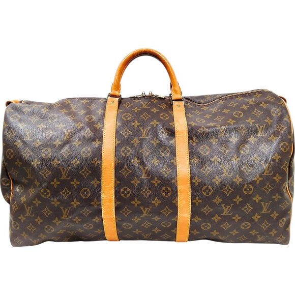 172442BV (X6) Louis Vuitton Travel Bag Keepall 60 Brown Monogram - Picture 1 of 9